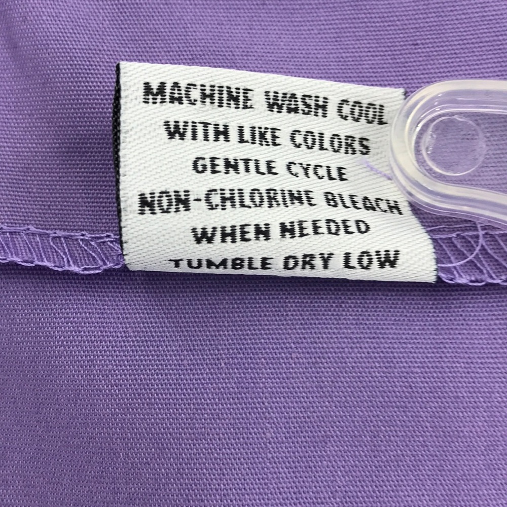 NEW Small Lilac Purple & Navy Blue Scrub Top Vneck - Picture 13 of 13